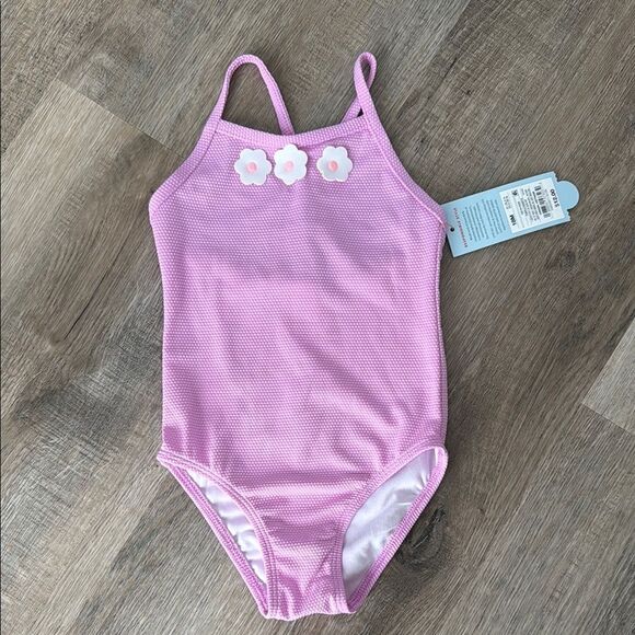 Cat & Jack Purple Kids Swimwear with Floral Accents 18months - Picture 1 of 3